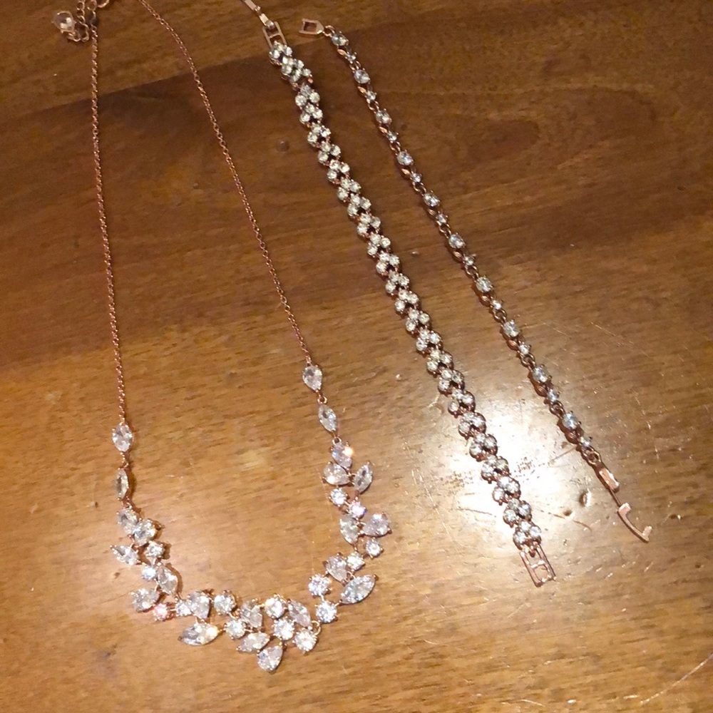 Rose gold diamond jewelry. Worn only once!